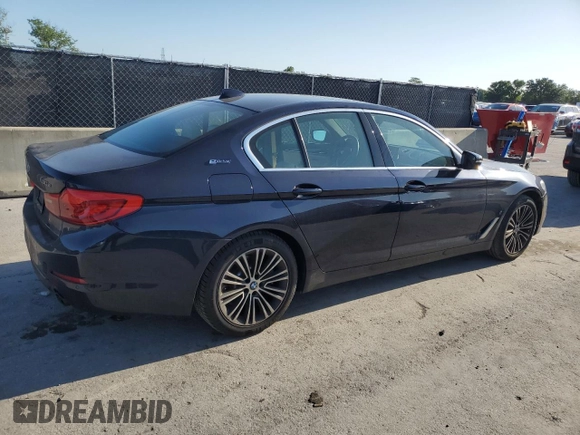 2019 BMW 5 Series 530e xDrive with VIN WBAJB1C51KB376996, listed as a Copart auction lot 52581175 with 42,369 mi miles and Salvage title. Bid and sale history available at DreamBid. Image 3.