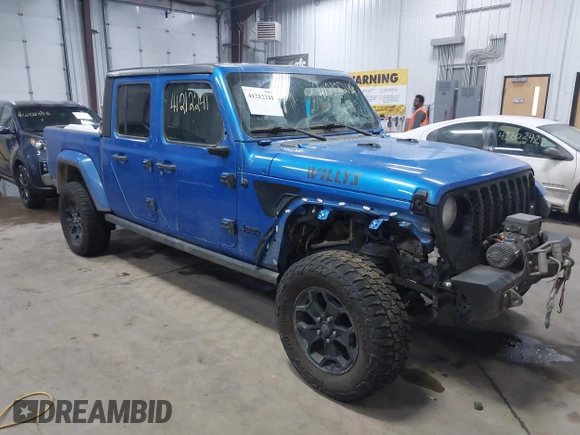 2021 Jeep Gladiator Willys with VIN 1C6HJTAG9ML535479, listed as a IAAI auction lot 41212241 with 81,044 mi miles and . Bid and sale history available at DreamBid. Image 1.
