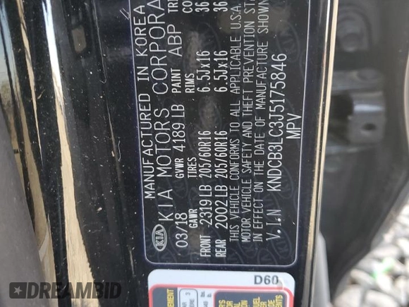 2018 Kia Niro LX with VIN KNDCB3LC3J5175846, listed as a Copart auction lot 42103235 with 104,254 mi miles and Salvage Title. Bid and sale history available at carsss.com. Image 13.