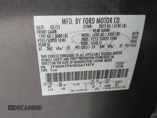 2011 Ford Explorer Limited с VIN 1FMHK7F81BGA71975, выставлен на аукционе IAAI как лот 42507017 с пробегом 215 493 миль миль и . История ставок и продаж доступна на DreamBid. Изображение 9.