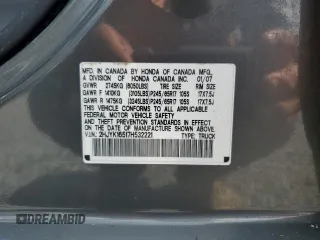 2007 Honda Ridgeline RTL w/Leather with VIN 2HJYK16517H532221, listed as a Copart auction lot 73893194 with 0 mi miles and Salvage Title. Bid and sale history available at carsss.com. Image 13.