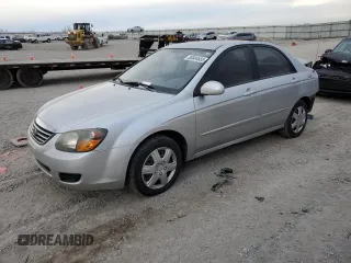 2009 Kia Spectra EX with VIN KNAFE221195626490, listed as a Copart auction lot 80804683 with 81,126 mi miles and Clean Title. Bid and sale history available at carsss.com. Image 1.