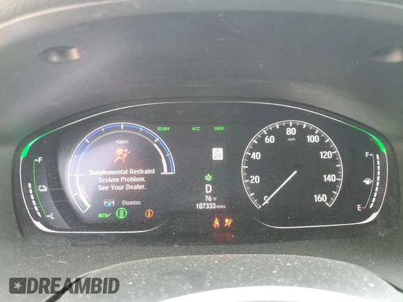 2019 Honda Insight EX with VIN 19XZE4F53KE012804, listed as a Copart auction lot 53758625 with 107,333 mi miles and Salvage Title. Bid and sale history available at carsss.com. Image 9.