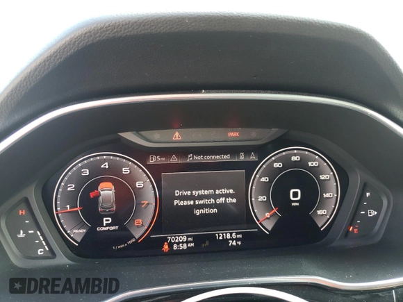 2019 Audi Q3 with VIN WA1BEDF33K1085331, listed as a Copart auction lot 64170625 with 70,209 mi miles and Salvage title. Bid and sale history available at DreamBid. Image 9.