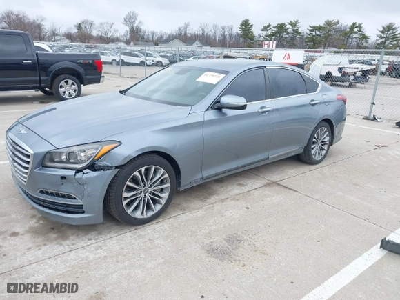 2015 Hyundai Genesis 3.8L with VIN KMHGN4JE7FU087460, listed as a IAAI auction lot 41779725 with 56,456 mi miles. Bid and sale history available at carsss.com. Image 18.