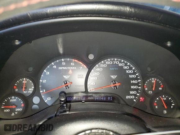 2002 Chevrolet Corvette with VIN 1G1YY22G725125125, listed as a Copart auction lot 73348114 with 94,048 mi miles and Salvage Title. Bid and sale history available at carsss.com. Image 9.