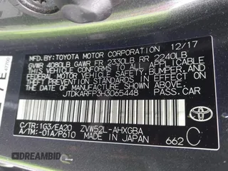 2017 Toyota Prius Plus with VIN JTDKARFP3H3065448, listed as a IAAI auction lot 41937110 with 142,039 mi miles and . Bid and sale history available at DreamBid. Image 9.