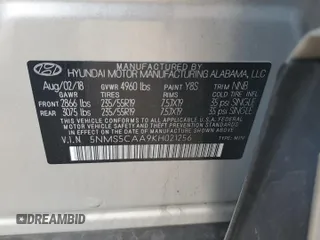 2019 Hyundai Santa Fe Ultimate with VIN 5NMS5CAA9KH021256, listed as a Copart auction lot 48920435 with 106,823 mi miles and Clean Title. Bid and sale history available at carsss.com. Image 13.