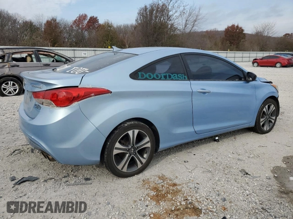 2013 Hyundai Elantra Coupe SE with VIN KMHDH6AE0DU008231, listed as a Copart auction lot 81969174 with 139,254 mi miles and Salvage Title. Bid and sale history available at carsss.com. Image 3.