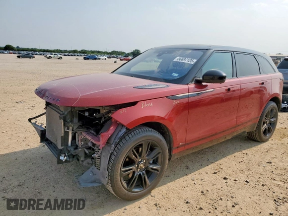 2020 Land Rover Range Rover Velar R-Dynamic S with VIN SALYK2EX0LA246200, listed as a Copart auction lot 56697125 with 54,994 mi miles and Salvage title. Bid and sale history available at DreamBid. Image 1.