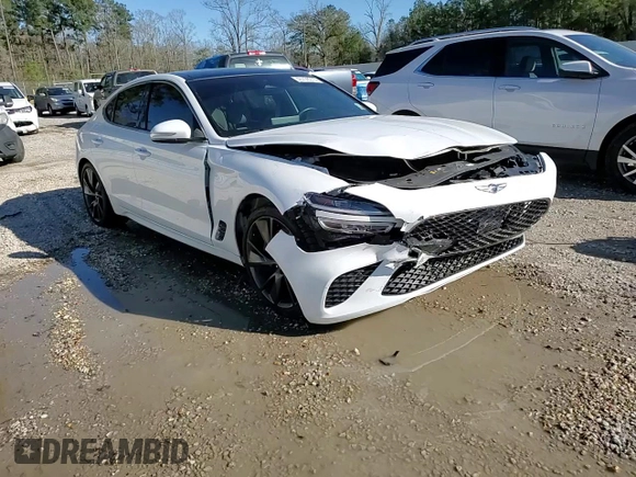 2022 Genesis G70 3.3T with VIN KMTG54TE3NU084590, listed as a Copart auction lot 46709275 with 21,664 mi miles and Salvage title. Bid and sale history available at DreamBid. Image 11.