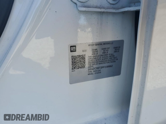 2023 Chevrolet Malibu LS with VIN 1G1ZC5ST2PF159962, listed as a Copart auction lot 48616435 with 48,514 mi miles and Salvage Title. Bid and sale history available at DreamBid. Image 12.