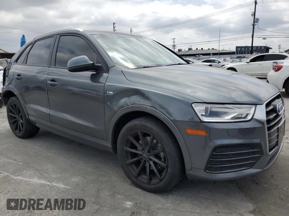2018 Audi Q3 Premium with VIN WA1ECCFS8JR002738, listed as a Copart auction lot 53276095 with 171,912 mi miles and Salvage title. Bid and sale history available at DreamBid. Image 4.