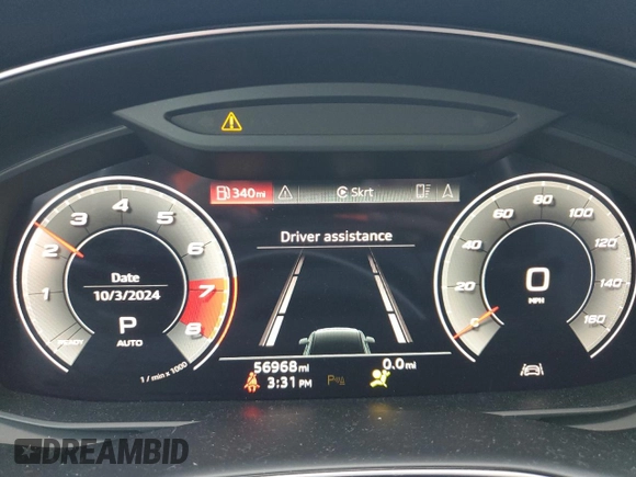 2021 Audi Q7 Premium Plus with VIN WA1LJAF74MD023455, listed as a Copart auction lot 72613464 with 56,968 mi miles and Salvage title. Bid and sale history available at DreamBid. Image 9.