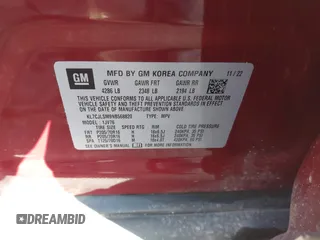 2022 Chevrolet Trax LT with VIN KL7CJLSM9NB568820, listed as a IAAI auction lot 41757713 with 35,243 mi miles. Bid and sale history available at carsss.com. Image 9.