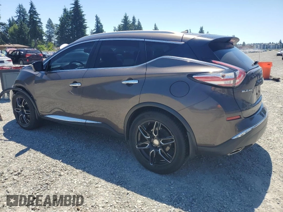 2015 Nissan Murano Platinum with VIN 5N1AZ2MH8FN225229, listed as a Copart auction lot 62321005 with 122,316 mi miles and Salvage title. Bid and sale history available at DreamBid. Image 2.