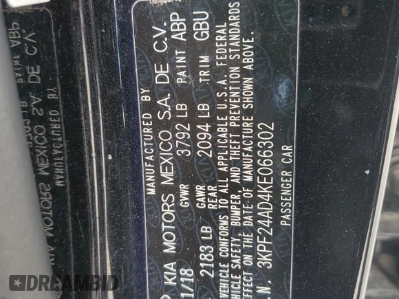 2019 Kia Forte LXS with VIN 3KPF24AD4KE066302, listed as a Copart auction lot 47976715 with 146,539 mi miles and Salvage Title. Bid and sale history available at carsss.com. Image 15.