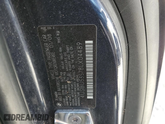 2008 BMW Z4 3.0si with VIN 4USBU53578LX04489, listed as a Copart auction lot 76914574 with 0 mi miles and Salvage Title. Bid and sale history available at carsss.com. Image 13.