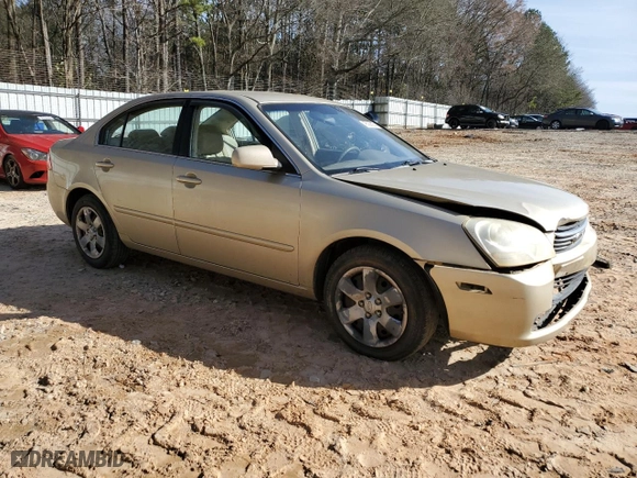 2008 Kia Optima LX with VIN KNAGE123685246267, listed as a Copart auction lot 48325625 with 209,219 mi miles and Salvage Title. Bid and sale history available at carsss.com. Image 4.