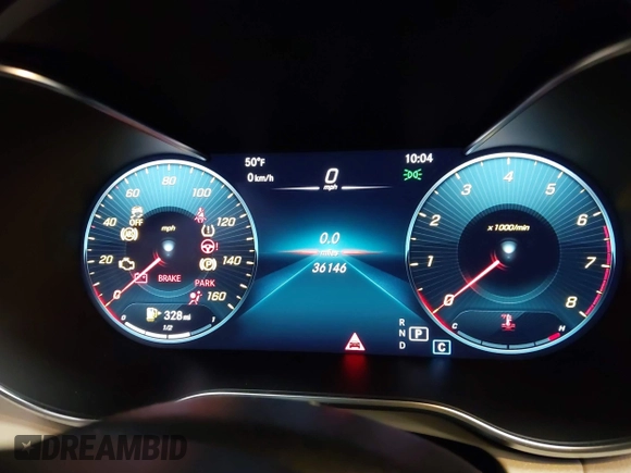 2020 Mercedes-Benz C 300 with VIN WDDWF8EB7LR562663, listed as a IAAI auction lot 41054444 with 36,146 mi miles and . Bid and sale history available at DreamBid. Image 7.