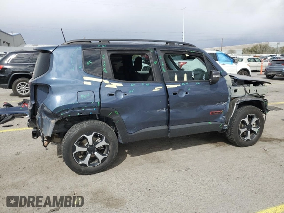 2021 Jeep Renegade Trailhawk с VIN ZACNJDC16MPM92268, выставлен на аукционе Copart как лот 51548315 с пробегом 34 842 миль миль и Списание • Salvage title. История ставок и продаж доступна на DreamBid. Изображение 3.