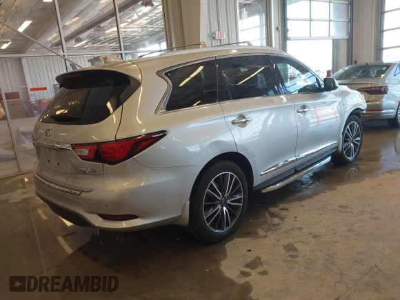 2017 Infiniti QX60 with VIN 5N1DL0MM3HC525307, listed as a IAAI auction lot 41578552 with 54,313 mi miles and . Bid and sale history available at DreamBid. Image 4.