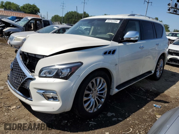 2016 Infiniti QX80 with VIN JN8AZ2NE5G9121014, listed as a Copart auction lot 60242204 with 118,575 mi miles and Salvage Title. Bid and sale history available at carsss.com. Image 1.