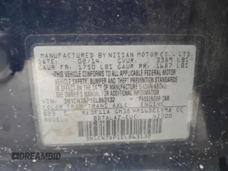 2014 Nissan Versa SV with VIN 3N1CN7AP1EL863132, listed as a Copart auction lot 50722335 with 266,716 mi miles and Non Repairable. Bid and sale history available at DreamBid. Image 13.