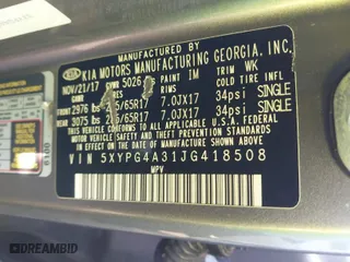 2018 Kia Sorento L with VIN 5XYPG4A31JG418508, listed as a IAAI auction lot 41660742 with 109,647 mi miles. Bid and sale history available at carsss.com. Image 9.