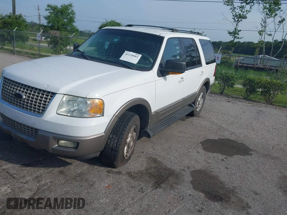 2003 Ford Expedition Eddie Bauer z VIN 1FMRU17W13LA60377, wystawiony jako IAAI lot #42220081 z przebiegiem 247 990 mil mil oraz . Historia ofert i sprzedaży dostępna na DreamBid. Obrazek 2.