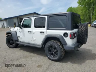 2021 Jeep Wrangler Unlimited Willys z VIN 1C4HJXDN3MW731183, wystawiony jako Copart lot #56769575 z przebiegiem 34 624 mil mil oraz Szkoda całkowita • Salvage title. Historia ofert i sprzedaży dostępna na DreamBid. Obrazek 2.