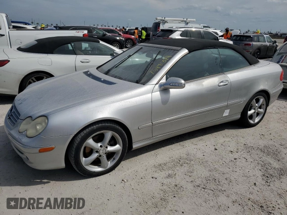 2005 Mercedes-Benz CLK-Class 3.2L with VIN WDBTK65J55F129432, listed as a Copart auction lot 74491374 with 0 mi miles and Non Repairable. Bid and sale history available at carsss.com. Image 1.