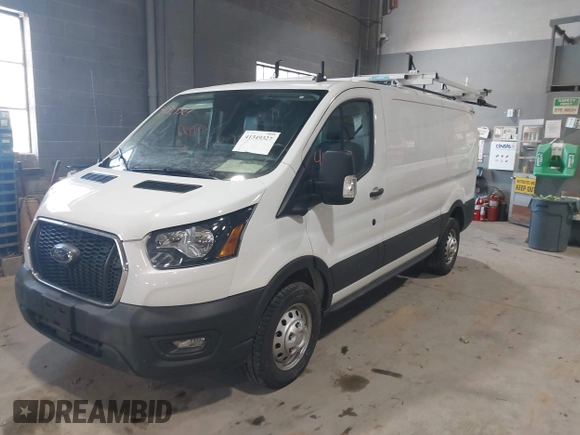 2024 Ford Transit Cargo with VIN 1FTBR2Y83RKA54611, listed as a IAAI auction lot 41349327 with 4,371 mi miles and . Bid and sale history available at DreamBid. Image 2.