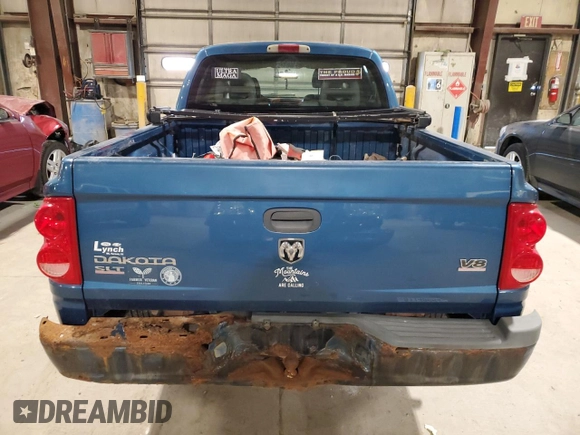 2005 Dodge Dakota SLT with VIN 1D7HE48N25S326038, listed as a Copart auction lot 83908454 with 155,447 mi miles and Salvage Title. Bid and sale history available at DreamBid. Image 6.