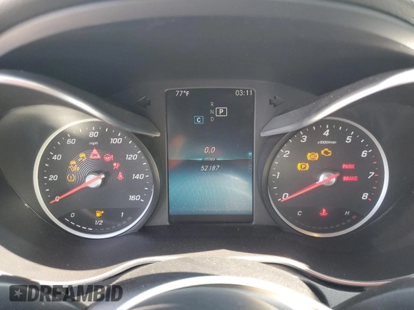 2019 Mercedes-Benz C 300 with VIN 55SWF8DB6KU296308, listed as a Copart auction lot 59987475 with 52,187 mi miles and Salvage title. Bid and sale history available at DreamBid. Image 9.