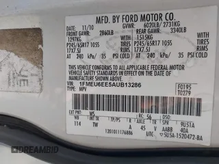 2010 Ford Explorer Eddie Bauer with VIN 1FMEU6EE5AUB13286, listed as a IAAI auction lot 41737633 with 207,341 mi miles. Bid and sale history available at carsss.com. Image 9.