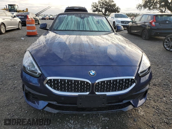 2020 BMW Z4 sDrive30i with VIN WBAHF3C08LWW61434, listed as a Copart auction lot 88502635 with 14,044 mi miles and Salvage Title. Bid and sale history available at carsss.com. Image 5.
