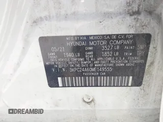 2021 Hyundai Accent SE с VIN 3KPC24A60ME149555, выставлен на аукционе IAAI как лот 42392684 с пробегом 71 530 миль миль и . История ставок и продаж доступна на DreamBid. Изображение 9.