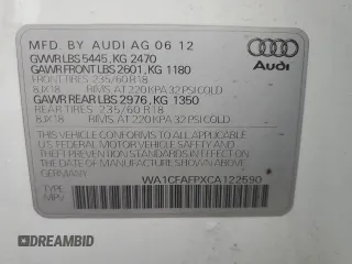 2012 Audi Q5 Premium with VIN WA1CFAFPXCA122590, listed as a Copart auction lot 47592885 with 156,143 mi miles and Salvage title. Bid and sale history available at DreamBid. Image 16.