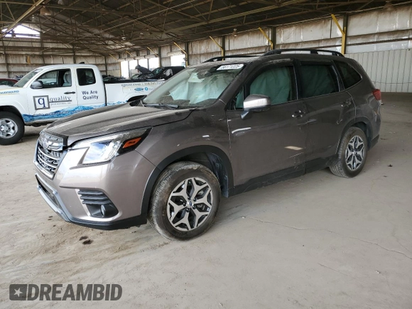 2023 Subaru Forester Premium с VIN JF2SKADC1PH438441, выставлен на аукционе Copart как лот 56171225 с пробегом 24 923 миль миль и Списание • Salvage title. История ставок и продаж доступна на DreamBid. Изображение 1.