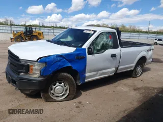 2018 Ford F-150 XL с VIN 1FTMF1E55JKF62315, выставлен на аукционе Copart как лот 51611855 с пробегом Не указан миль и Списание • Salvage title. История ставок и продаж доступна на DreamBid. Изображение 1.