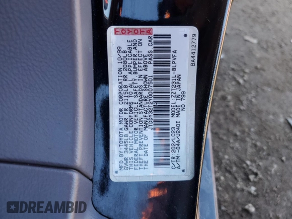 2000 Toyota Celica GTS with VIN JTDDY32T2Y0007501, listed as a Copart auction lot 51665445 with 195,920 mi miles and Salvage Title. Bid and sale history available at DreamBid. Image 14.