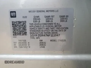 2022 Cadillac XT4 FWD Sport with VIN 1GYFZER47NF111047, listed as a Copart auction lot 50958135 with 14,448 mi miles and Salvage Title. Bid and sale history available at carsss.com. Image 12.