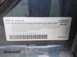 2010 Audi A4 2.0T Premium Plus with VIN WAUWFAFL3AA089507, listed as a Copart auction lot 78165604 with 126,441 mi miles and Salvage Title. Bid and sale history available at carsss.com. Image 12.