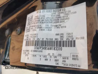 2006 Ford Focus S with VIN 1FAFP34N56W183310, listed as a IAAI auction lot 42058667 with 149,725 mi miles and . Bid and sale history available at carsss.com. Image 9.