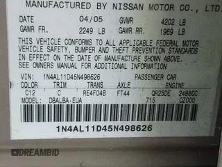 2005 Nissan Altima S z VIN 1N4AL11D45N498626, wystawiony jako IAAI lot #42332539 z przebiegiem 132 446 mil mil oraz . Historia ofert i sprzedaży dostępna na DreamBid. Obrazek 9.