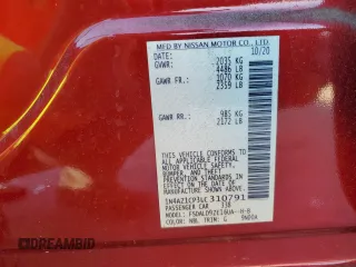 2020 Nissan LEAF SV with VIN 1N4AZ1CP3LC310791, listed as a Copart auction lot 52303575 with 32,819 mi miles and Non repairable. Bid and sale history available at DreamBid. Image 13.
