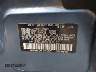 2015 Subaru Impreza Premium z VIN JF1GJAK60FH003323, wystawiony jako IAAI lot #42414105 z przebiegiem 107 185 mil mil oraz . Historia ofert i sprzedaży dostępna na DreamBid. Obrazek 9.