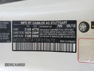 2013 Mercedes-Benz SL-Class SL 550 with VIN WDDJK7DA1DF010670, listed as a Copart auction lot 87240764 with 0 mi miles and Salvage Title. Bid and sale history available at carsss.com. Image 15.