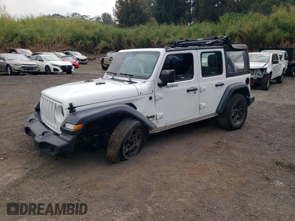 2023 Jeep Wrangler Sport with VIN 1C4HJXDG2PW697694, listed as a Copart auction lot 47454245 with Not Provided miles and Non Repairable. Bid and sale history available at DreamBid. Image 1.